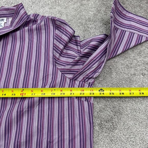 Blair Button Down Shirt Blouse Women Large Purple Striped 3/4 Sleeve Casual NWOT - Picture 8 of 12